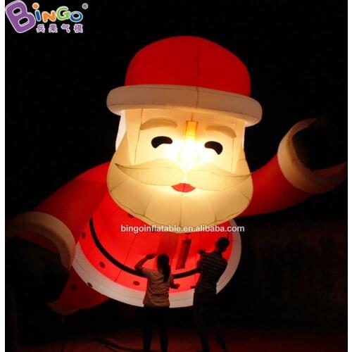 Customized 4.5x3.7x6.5M Inflatable LED lighting Christmas Santa For Xmas Party Home Yard Art Decoration