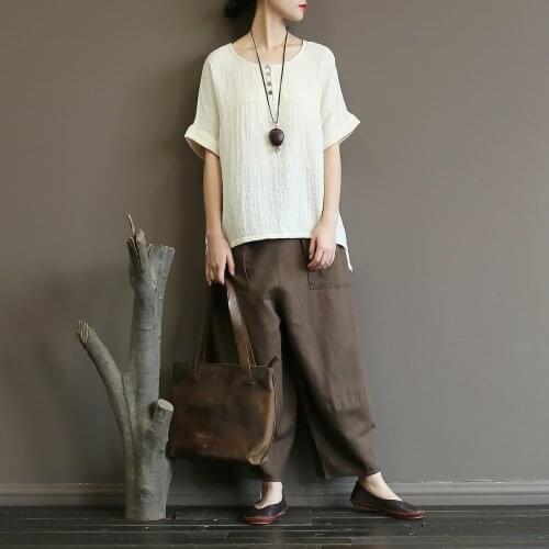 Women Summer Vintage Loose T-shirt Tops Tees Shirts Ladies Washed Retro Plus size Tee Shirt Female Loose T Shirt 2018