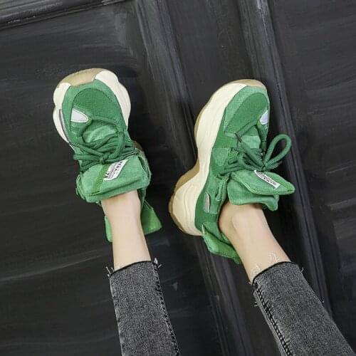 2020 Autumn Women Platform Sneakers Brand Chunky Vulcanized Shoes Woman Wedge Casual Shoes Fashion Old Dad Shoes Tenis Female