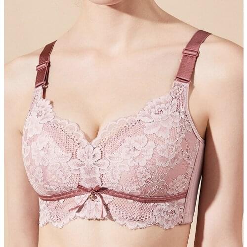 Thai Latex Lace Sexy Lingerie Women Fitness Bra Large Size No Steel Ring Gathered Underwear Women Push Up Bra Lingerie