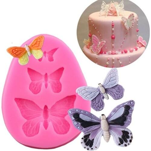 1Pcs Sugarcraft Butterfly Silicone molds fondant mold cake decorating tools chocolate moulds wedding decoration mould