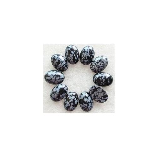 Beautiful Gorgeous Fashion 10pcs Snowflake Obsidian Oval CAB CABOCHON 25x18x7mm