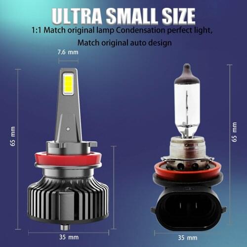 2Pcs Mini H4 H7 LED Car Headlight Bulbs No Error 16000LM 6000K H1 H11 H8 Led Light 9005 HB3 9006 HB4 Running Auto Fog Head Lamps