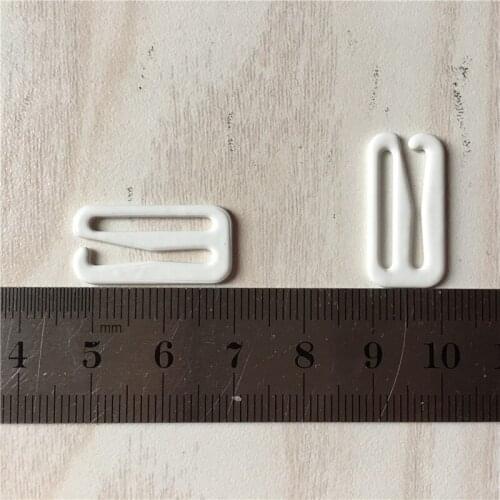 200 pcs/lot) 18mm 1.8cm Metal + plastic white 9 bra underwear buckle Brassiere clasp TQ5371