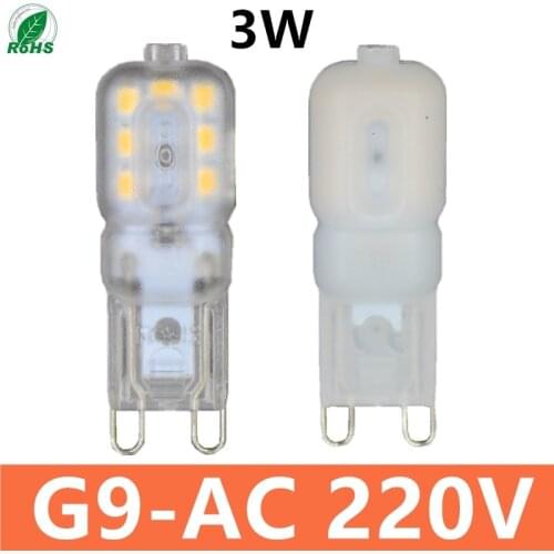 2019 G9 led bulb 3W AC 220V 230V G9 lamp Led bulb SMD 2835 LEDlamp g9 light Replace 25W halogen lamp light free shipping