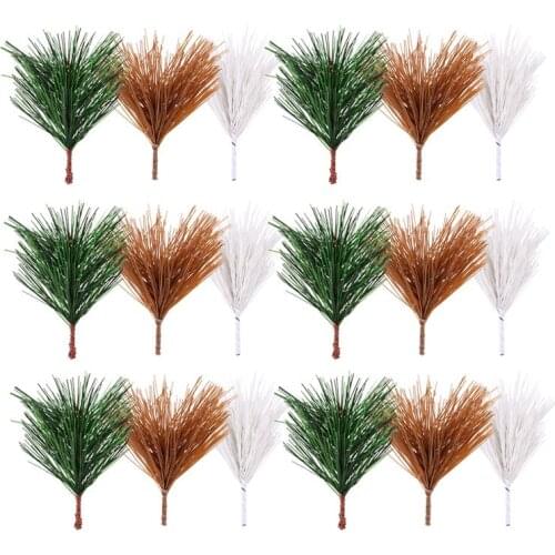 30Pcs Simulation Pine Needle Christmas Tree Decoration Plastic Pine Needle Xmas Ornaments Artificial Plant Christmas Party Decor