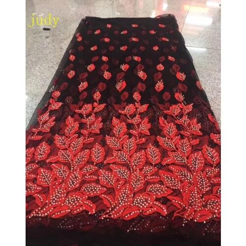 5yards/bag 2 color embroidered maple leaf pattern inlaid with artificial diamond cloth used for wedding dress stage fashion