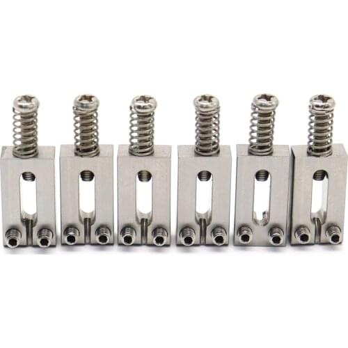 6pcs Guitar Bridge Saddles Upgraded Version Solid Stainless Steel 10.5mm Nickel Screw