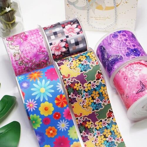 Free shipping 3 Inch Cartoon Printed Grosgrain Ribbon Craft Supplier 51795