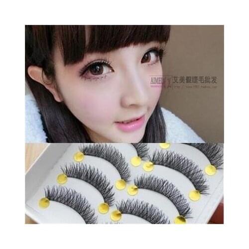 Free Shipping 2014 hot sale fashion 5 pair/set natural long black false Eyelash charming nice fake eyelashes
