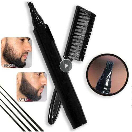 Beard Filling Pen Kit Barber Pencil With Brush Salon Facial Hair Engraving Styling Eyebrow Tool Male Mustache Repair Shape TSLM1