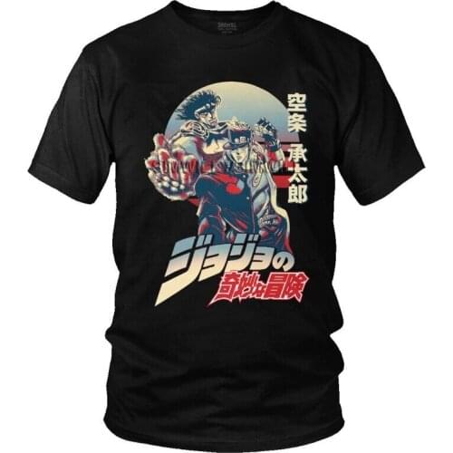Jojo Bizarre Adventure T Shirts Men Short Sleeve Cotton T-shirt Stardust Crusaders Jotaro Kujo Tee Tops Fashion Tshirt Gift Idea