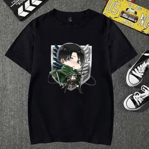 Summer Fashion T-shirt Men Women Cute Anime Attack on Titan Print Casual T Shirt Kawaii Graphic Tshirt Hip Hop Top Tees Male