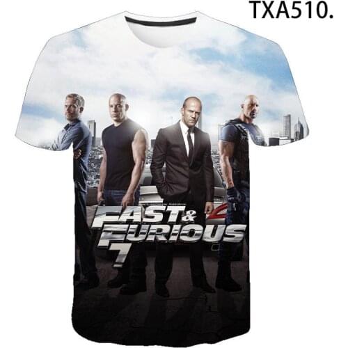 Fast & Furious Movie 3D Print Boy Girl T-shirt Fashion Streetwear Men Women Wild Personality Short Sleeve Tops