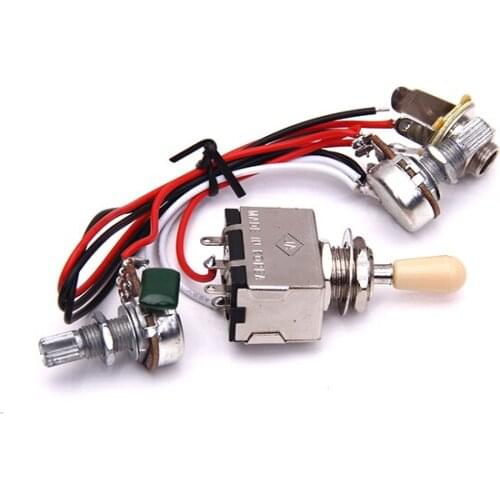 Guitar Strap 3 Way Toggle Switch 500k Volume Socket for