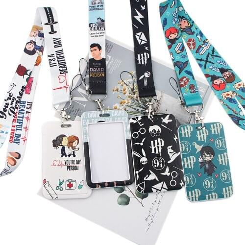 JY271 Cartoon Magic School Greys Anatomy lanyard Car Keychain ID Card Mobile Phone Badge Key Ring Holder Jewelry For Doctor