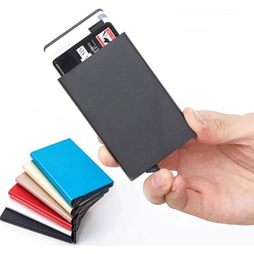 Quality Stainless Steel Credit Card Holder Men Slim Anti Protect Travel ID Cardholder Women Rfid Wallet Metal Case Porte Carte