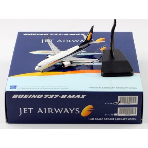 1:400 Alloy Collectible Plane Gift JC Wings XX4057 Jet Airways Airlines Boeing B737-8MAX Diecast Aircarft JET Model VT-JXA