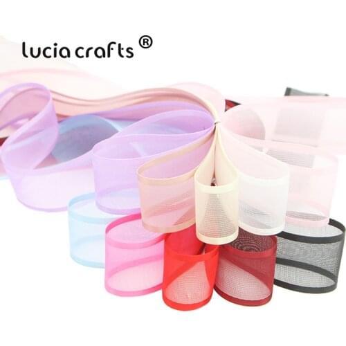 Lucia crafts 10yards 10/15/25mm Organza Ribbons for Wedding Home Decor DIY Sewing Gift Wrapping Handmade Accessories P0431