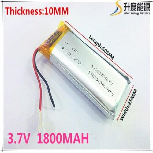 102560 1800mah 3.7V Lithium Polymer Battery Rechargeable Battery For Drone RC Helicopters GPS Bluetooth Speaker Free Shipping