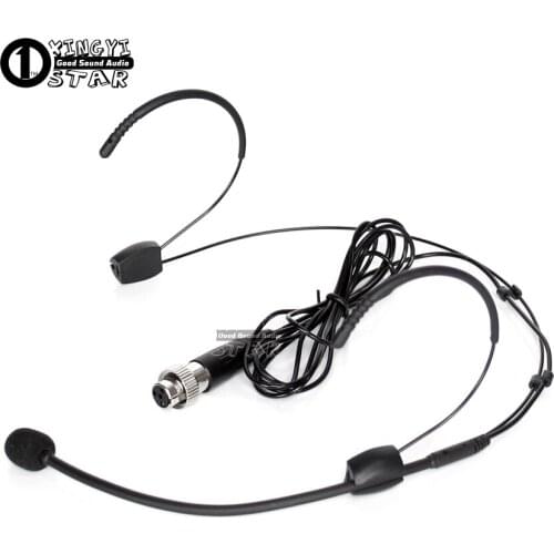 Mini XLR 4 Pin 4Pin Screw Locking Earset Head-Mounted Mic Headset Microphone Mike For Mipro Wireless System Bodypack Transmitter