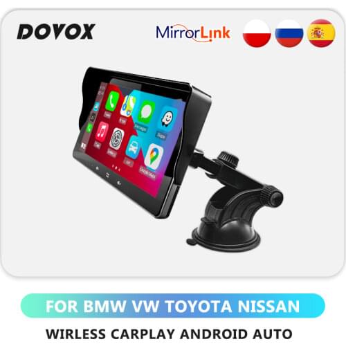 DOVOX 2din Wireless Carplay Android Auto 7” Touch Screen Car Radio Portable Multimedia Player Stereo One Din 2 Din For Universal