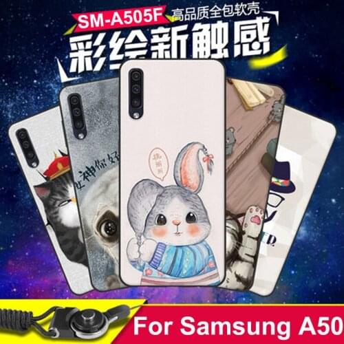 Soft Silicone Case for Samsung Galaxy A50 Case clear cartoon painted Cover For Samsung A50 A505 Phone Cases Coque A505F SM-A505F