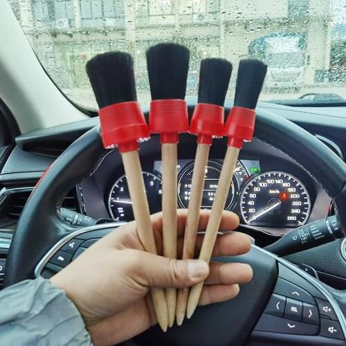 4 Pcs/set Auto Detailing Cleaning Brush Set Car Cleaning Tool Kit Soft Bristle Brushes for Interior Dashboard Wheel Rims