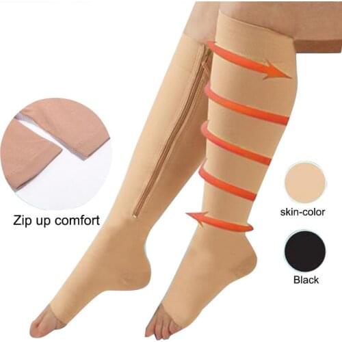 Men Burn Fat Zipper Socks Functional Compression Slim Sleeping Beauty Leg Shapper Socks Prevent Varicose Veins Sport Socks