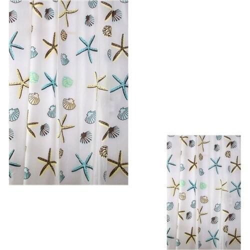 New Shower curtain waterproof bathroom cavi shell and starfish