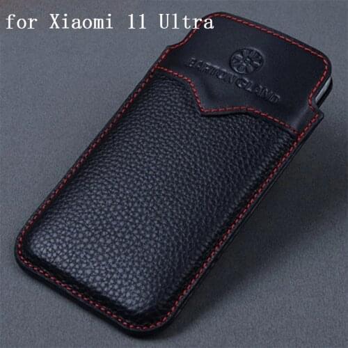 New Arrival Genuine Leather Pouch Sleeve for Xiaomi 11 Ultra Luxury Cow Phone Case Cover for Xiaomi 11ultra funda skin mi11ultra