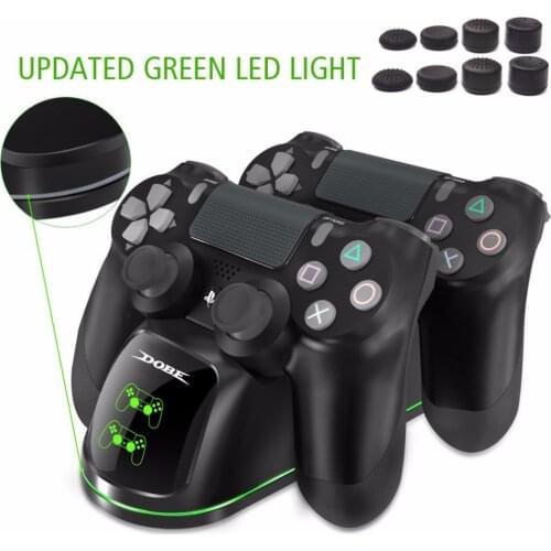 Updated PS4 Controller Charger, Charging Docking Station LED Light Indicators Bottom Light PS4/PS4 Slim/PS4 Pro Gamepad