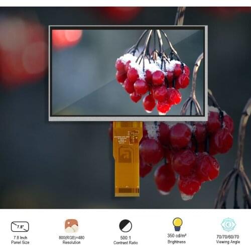 Original BOE QT070WVM-NH0 Lcd Display Resolution Screen 800×480 SRGB Parallel RGB FPC 50 pins 350 Nits