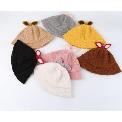 Warm solid color Bucket Hat Fisherman Hat outdoor travel hat Sun Cap Hats for Children boys and girls 14
