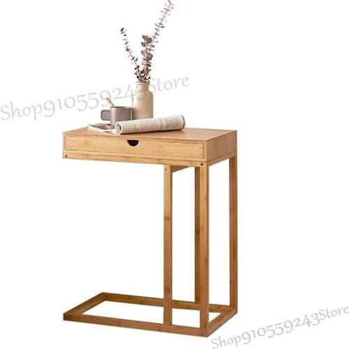 Solid Wood Movable Sofa Corner Table Bedside Simple Modern C-shaped Side Table Light Luxury Nordic Small Square Table