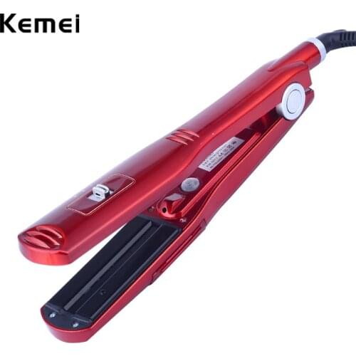 KEMEI Professional Steam Hair Straightener Ceramic Vapor Flat Iron Steampod Straightening Comb Brush Hair Iron Tool KM-3011