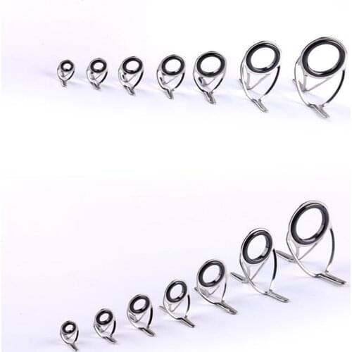 Fishing Tool 6# - 30# Stainless Steel Eye Rings Fishing Rod Guides Tips Line Repair Kit Fishing Accessories