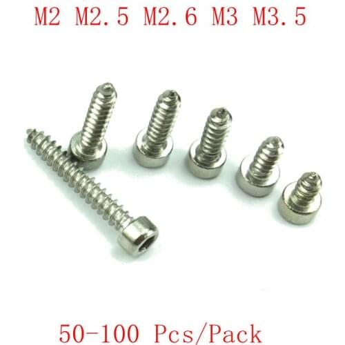 M2/M2.6/M3/M3.5 304 Stainless Steel Hex Socket Head Cap self tapping Screw