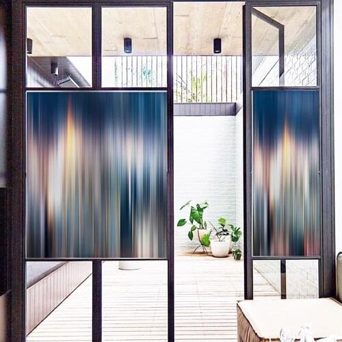 No glue Static Cling Glass Window Film Frosted Privacy Glass Sticker Home Deco Abstract lines Pattern