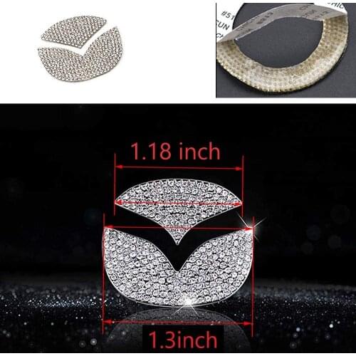 Fashion girly Car Steering Wheel Decorative Diamond rhinestones Sticker Accessories Fit for Mazda 2020+ small size