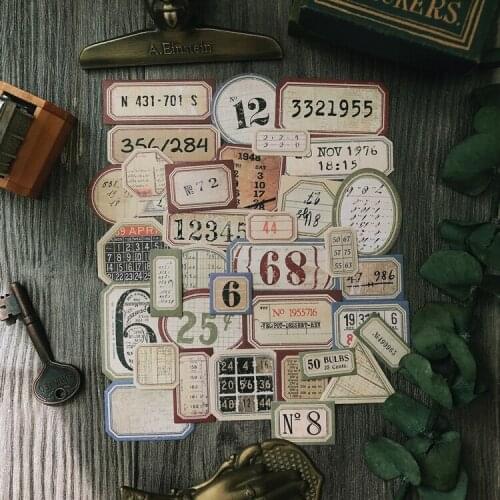 YPP CRAFT Retro Number Label Stickers for Scrapbooking DIY Projects/Photo Album/Card Making Crafts