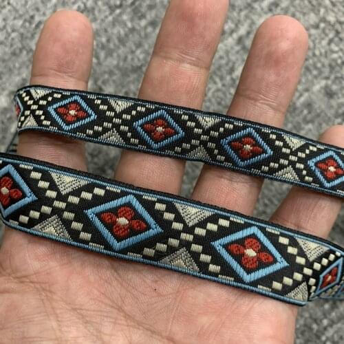 ZERZEEMOOY 14MM OR 20MM Black Geometry Jacquard Ribbon