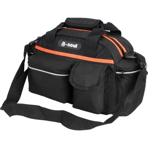 B-SOUL 15L Bike Rear Seat Bag Rack Trunk Basket Pannier Bag Cycling Luggage Storage Case Shoulder Handbag Bicycle Bag