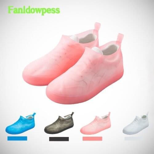 1 Pair Men Women Kids Waterproof Reusable Rain Shoes Covers Rubber Slip-resistant Rain Boot Overshoes Shoes Protect Accessories