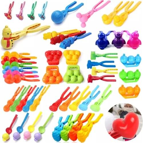 1PC Winter Snow Ball Maker Snowman Plastic Snowball Clip Outdoor Snow Making Sand Mold Tool for Snowball Fight Color Random
