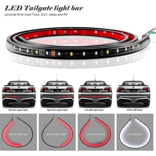 72 leds NEW 48" one Row 5-Function Truck Tailgate LED Strip Light Bar with Reverse Brake Turn Signal for Jeep Pickup SUV Dodge