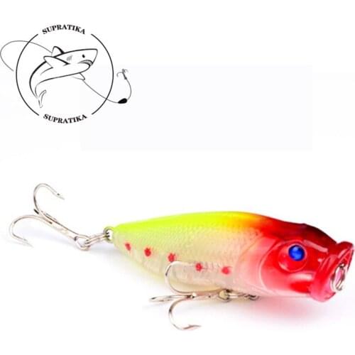9.2g/65mm Artificial Popper Floating Wobbler Plastic Fishing Bait 3D Eyes Anti-corrosion Freshwater Fishing Lure Hard Bait