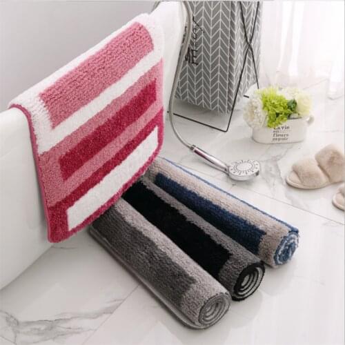Absorbent Non-Slip Mat 4 Colors Flocking Carpet Bathroom Bathtub Rugs Home Decor Doormat Fashion Simple Nordic Polyester Pads
