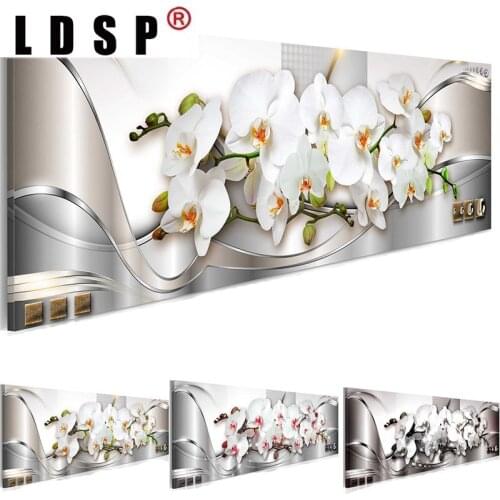 LDSP Abstract Modular Canvas Paintings Posters Prints White Orchids Flowers Wall Art Pictures Home Decor Living Room Unframed