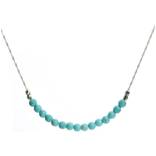 8mm 50cm 1pcs Turquoise beads Clavicle chain Necklace Pendant Jewelry Color Wisdom Pendants for Woman
